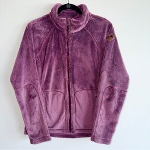 BURTON Plush Fleece Jacket Women Medium Purple Cozy Zip Up Sherpa High Loft